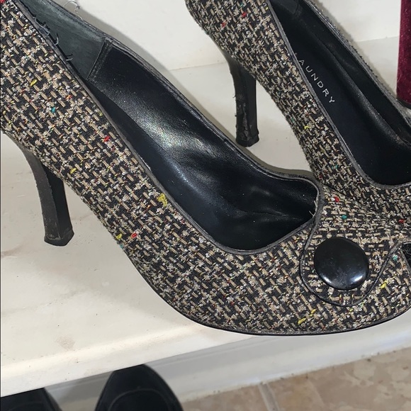 Black/Multi-Colored Tweed Heels / Pumps / Stiletto - Picture 8 of 8